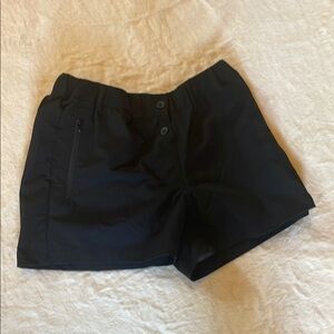 Black Cargo Shorts Stretchy Waistband